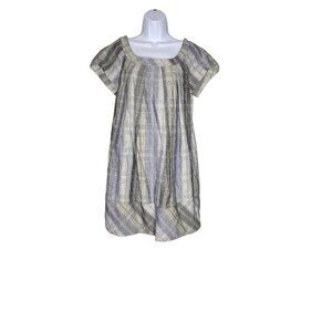 H&M Womens Plaid Dress With Pockets Short Sleeve Size 8‎